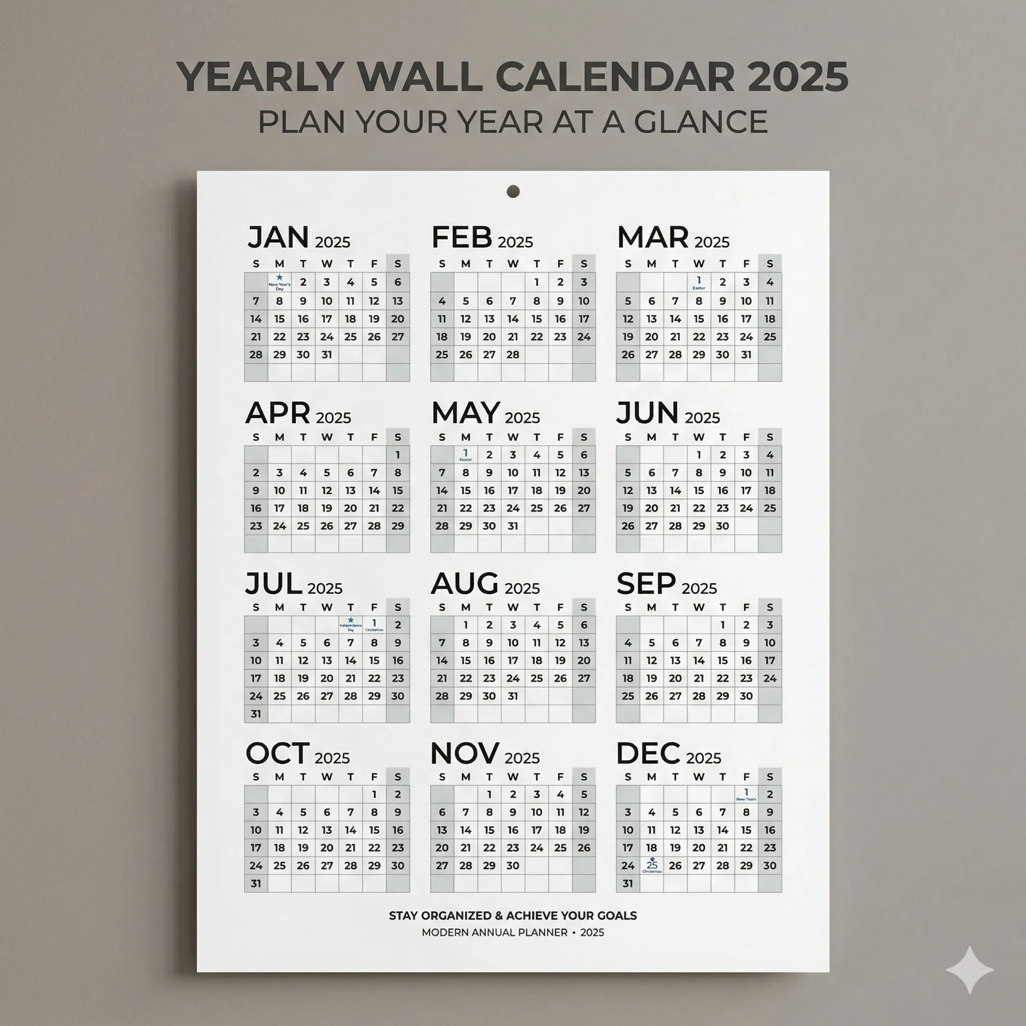 Calendario de Lámina (Poster)