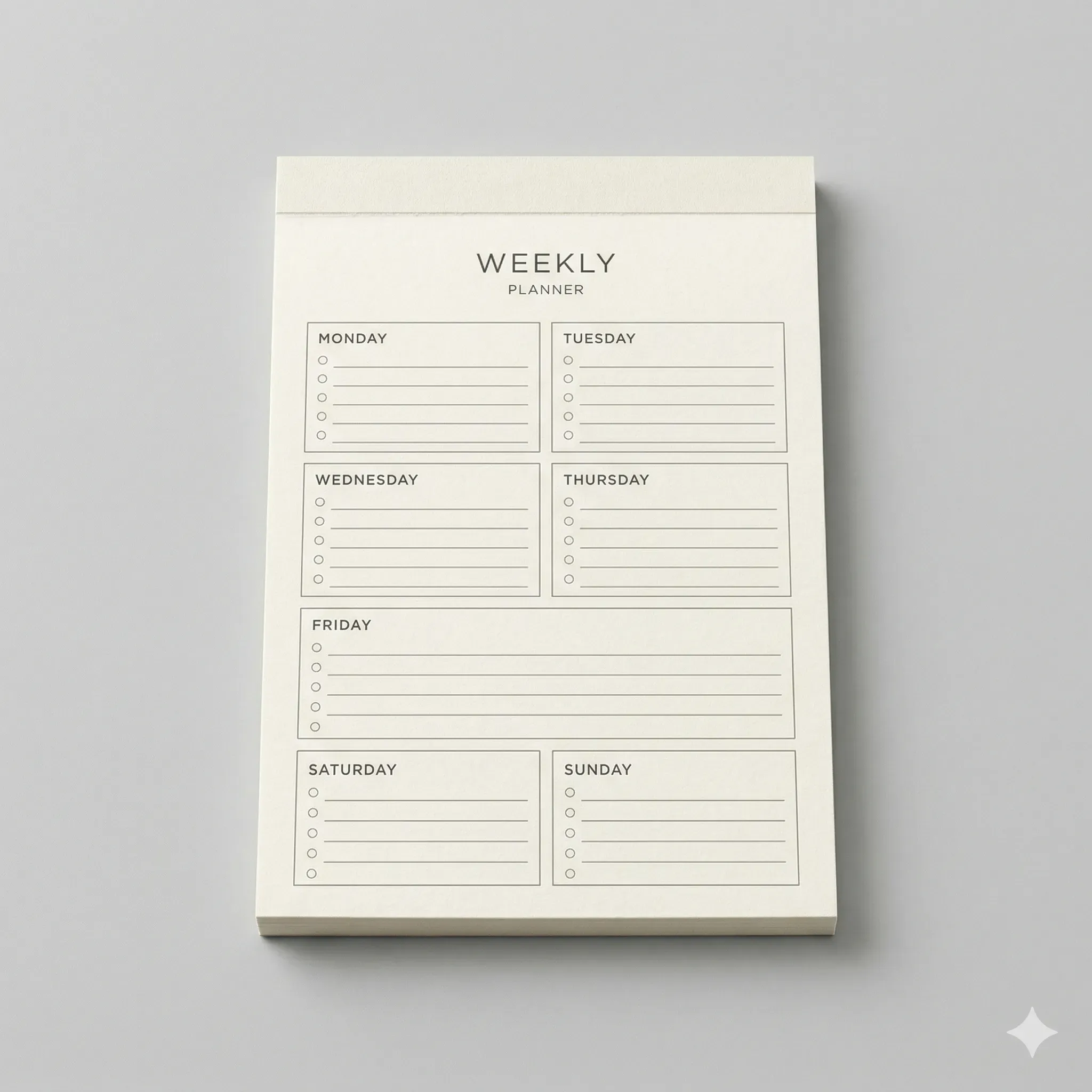 Block Semanal Desprendible